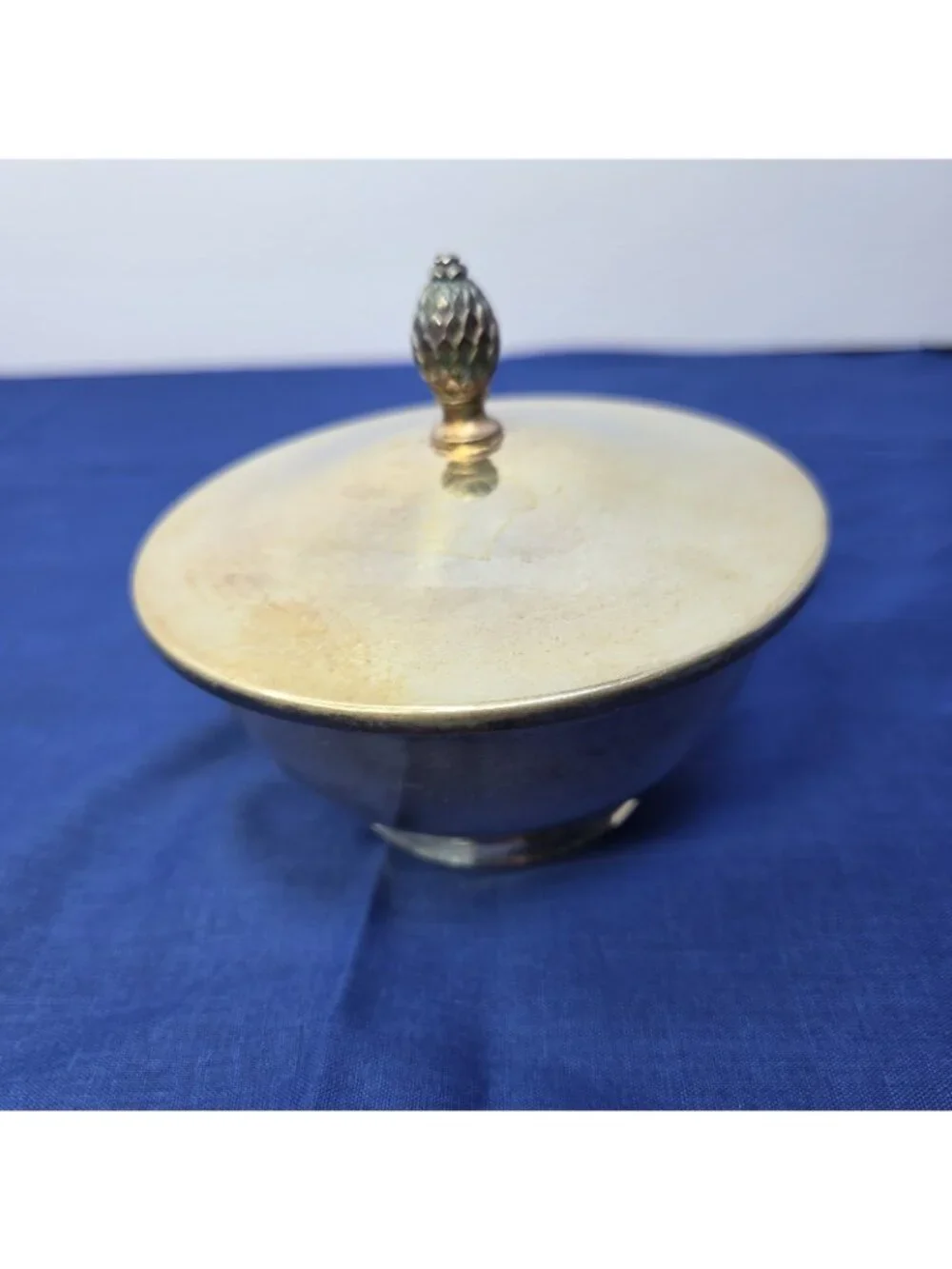 VTG Paul Revere Reproduction Wm A Rogers Silverplated Candy Dish Pineapple Lid